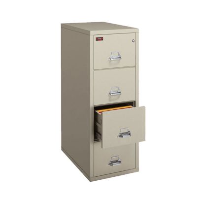 Fireproof Four Drawer Letter Size Vertical File - 31"D, FIR-4-1956-2