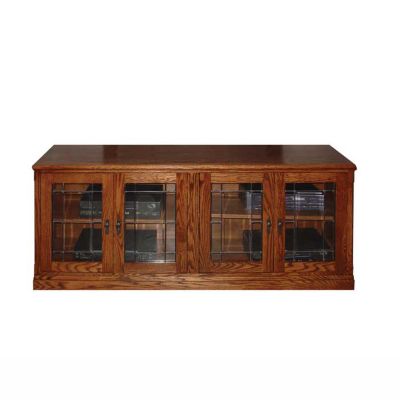 Mission Style Glass Doored TV Console - 66"W, FOD-4926-M
