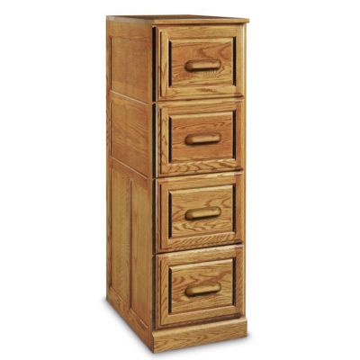 Solid Oak Four Drawer Vertical File, HAU-8224