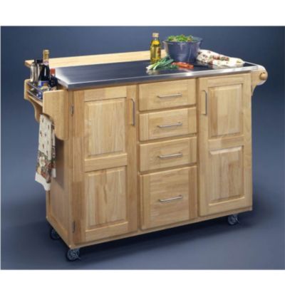 Natural Kitchen Cart with Breakfast Bar, HOT-5086-95