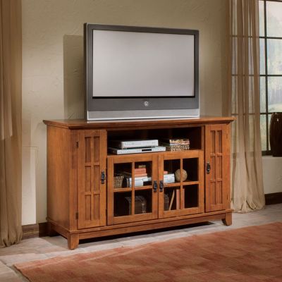 Arts & Crafts Oak Widescreen TV Credenza, HOT-5180-10