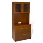100 Series Two Drawer Lateral File with Glass Door Hutch, JES-10719 100 Series Two Drawer Lateral File with Glass Door Hutch, JES-10719