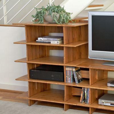Bamboo Four Shelf Audio Tower, LEG-TWAO-110