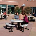 Plastic 6 ft Round Picnic Table with Pull-Out Benches, LIT-22127 Plastic 6 ft Round Picnic Table with Pull-Out Benches, LIT-22127