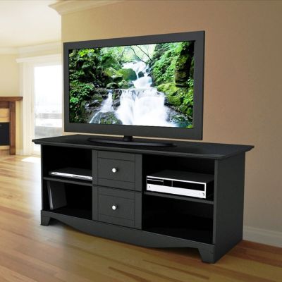 Pinnacle Black Finish Large TV Stand with Drawers, MEG-100806