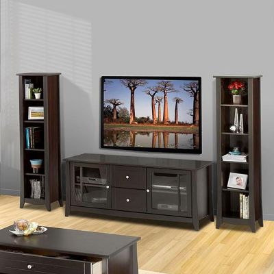 Elegance Entertainment Center - Large TV Stand and Bookcases, OFG-EF0095