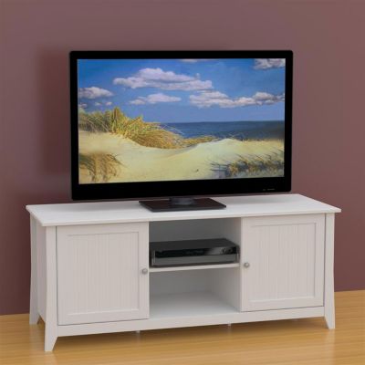 Vice Versa White TV Stand with Reversible Doors, MEG-202103