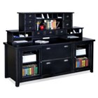 Tribeca Loft Black Storage Credenza with Two Hutches, MRN-10760 Tribeca Loft Black Storage Credenza with Two Hutches, MRN-10760
