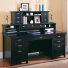 Tribeca Loft Black Desk with Two Hutches, MRN-10761 Tribeca Loft Black Desk with Two Hutches, MRN-10761