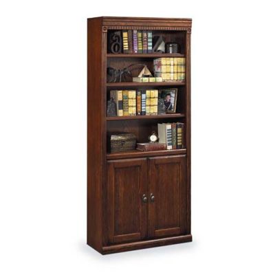 Burnished Oak Six Shelf Doored Bookcase - 72"H, MRT-HO3072DB