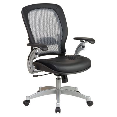 Mid Back Mesh and Leather Ergonomic Computer Chair, OFS-3680