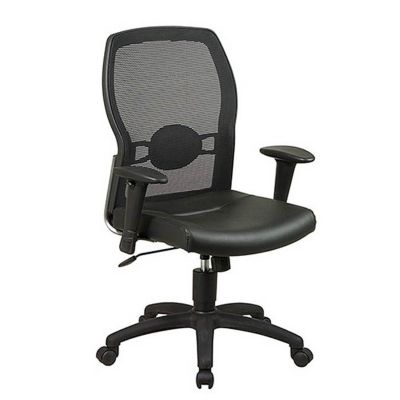 Leather and Mesh Ergonomic Computer Chair, OFF-599402