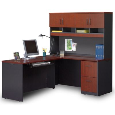 Via Compact L-Desk with Hutch, OFG-LF0065