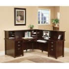 Tribeca Loft Cherry Receptionist L-Desk with Right Return, OFG-RS0053 Tribeca Loft Cherry Receptionist L-Desk with Right Return, OFG-RS0053