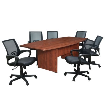 Sandia 8' Boat Shape Table and 6 Chairs, OFG-TS0006