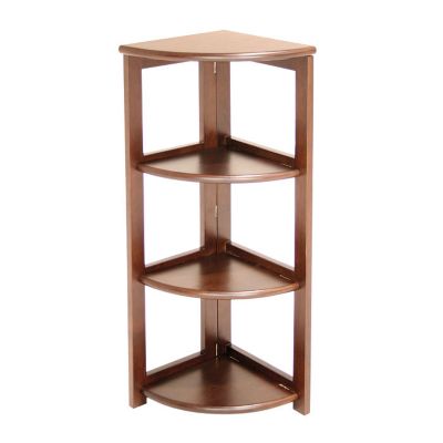 Wood Three-Shelf Corner Bookcase, REN-HBCFC3412