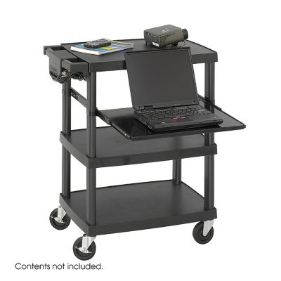 Black Plastic Multimedia Projector Cart, SAF-8929BL