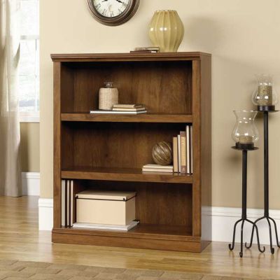 Oiled Oak Finish Three Shelf Bookcase, SAU-410372