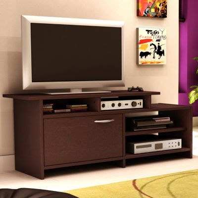 Chocolate Finish Asymmetrical TV Stand, SSF-3159-661