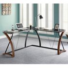 Modern Glass Top L Desk with Right Return - 61", 8801323 Modern Glass Top L Desk with Right Return - 61", 8801323