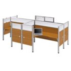 Pro Biz Four Person L-Desk Workstation with Plexiglass Panels, BES-100859D Pro Biz Four Person L-Desk Workstation with Plexiglass Panels, BES-100859D
