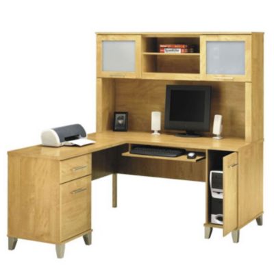 Reversible L-Desk with Hutch, OFG-LD1068
