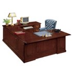 Mahogany Executive U-Desk with Right Bridge, OFG-UD0044 Mahogany Executive U-Desk with Right Bridge, OFG-UD0044