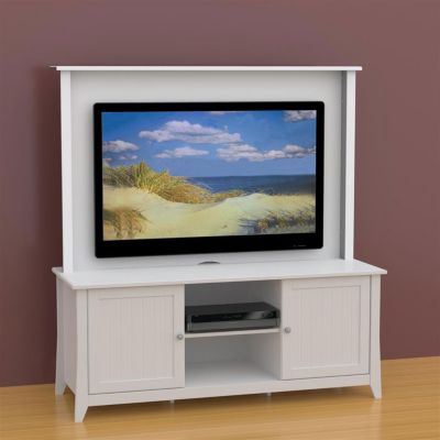 Vice Versa White TV Stand with Wall Panel, OFG-EF0104