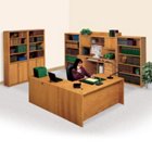 Contemporary Oak L-Desk Right Office Set, MRN-10749 Contemporary Oak L-Desk Right Office Set, MRN-10749