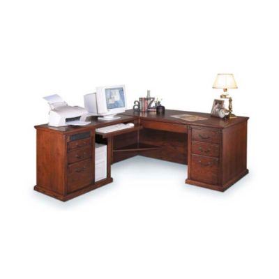 Burnished Oak Left L-Desk, OFG-LD1038