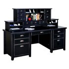 Tribeca Loft Black Executive Desk with Two Hutches, OFG-DH1072 Tribeca Loft Black Executive Desk with Two Hutches, OFG-DH1072