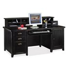 Tribeca Loft Black Computer Desk with Hutch, OFG-DH1073 Tribeca Loft Black Computer Desk with Hutch, OFG-DH1073