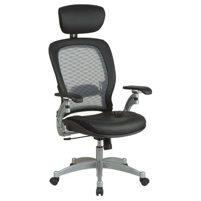 High Back Mesh and Leather Ergonomic Executive Chair with Headrest, OFS-36806