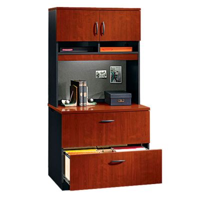 Via Two Drawer Lateral File with Hutch, OFG-LF1032