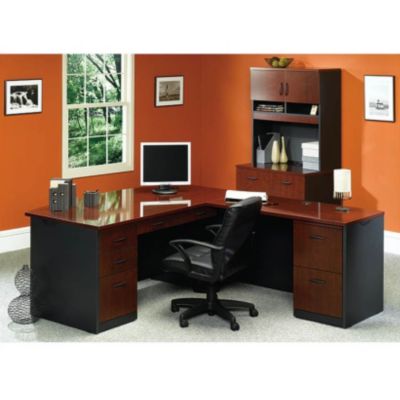 Via L-Desk and Lateral File with Hutch Set, OFG-EX1103