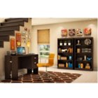 Chocolate Finish Compact Desk and Bookcase Set, OFG-DS0018 Chocolate Finish Compact Desk and Bookcase Set, OFG-DS0018