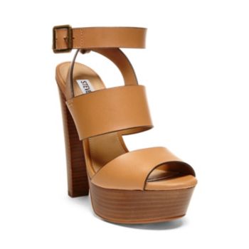 Block Heel Sandals | Black  Tan | Steve Madden DEZZY