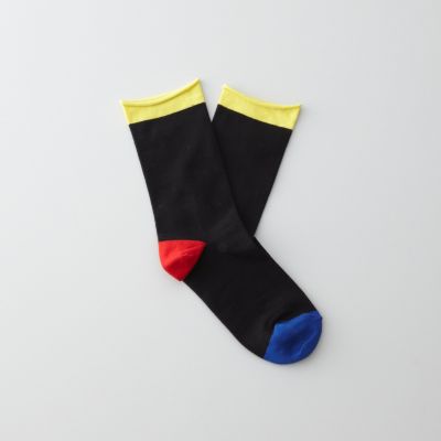 CHAUSSETTE VELOUTE COLOR BLOCK SOCK