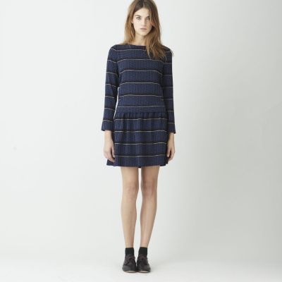 SCARF PRINT STRETCH SILK DRESS
