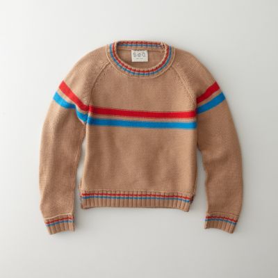 HANDKNIT STRIPED PULLOVER SWEATER