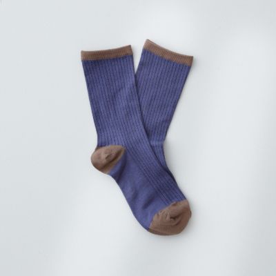 SILK RIB COLORBLOCK SOCK