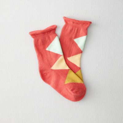 KIDS ARGYLE ROLL TOP CREW SOCK