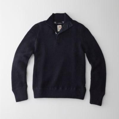 CROSS-GRAIN MOCK SWEATER