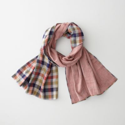 4 COLOR GINGHAM DOUBLE FACED FLANNEL SCARF