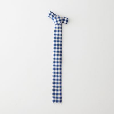 INDIGO HERRINGBONE GINGHAM CHECK TIE