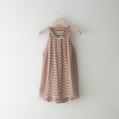 Striped Silk Halter Top