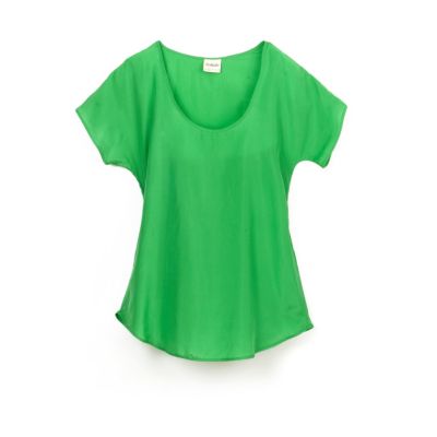 Silk Scoop Neck T-Shirt