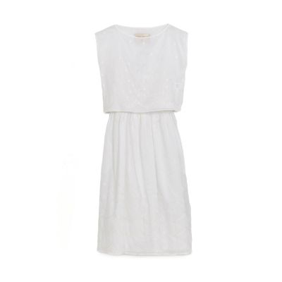 White Voile Embroidery Dress