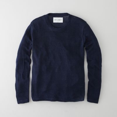 SINGLE ROUNDNECK INDIGO SWEATER