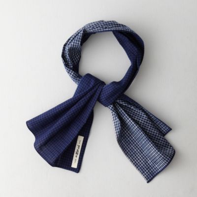 OVERPRINT GINGHAM SMALL SCARF